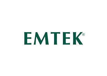 EMTEK company logo with green elements.